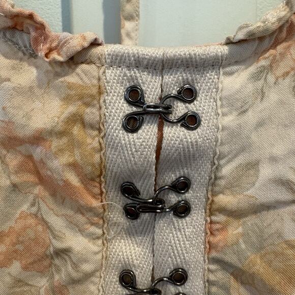 Torrid Babydoll Corset Top 5X Cream Pink Festival Fairy Coquette Bloom Whimsy - Picture 8 of 16